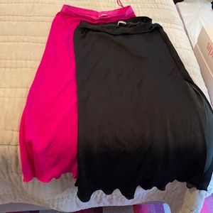 Free People Silk MIDI Skirts, Black & Pink size XS